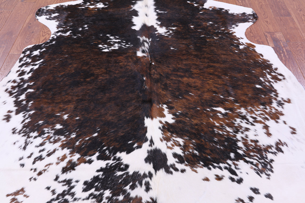 Salt & Pepper Natural Brown Cowhide Rug - XX-Large 7'8"H x 7'0"W