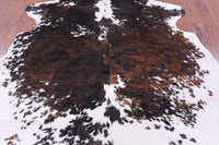 Thumbnail for Salt & Pepper Natural Brown Cowhide Rug - XX-Large 7'8
