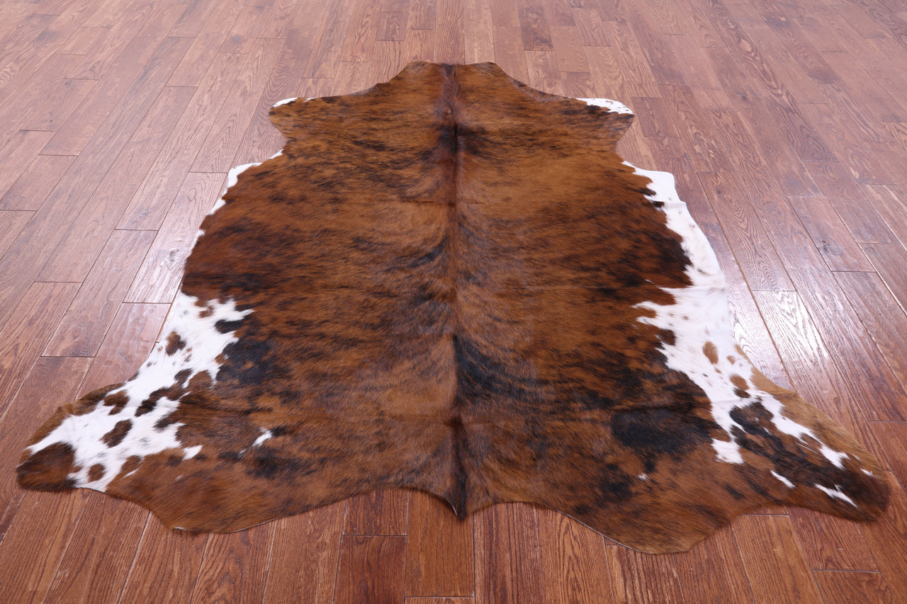 Brindle Natural Cowhide Rug - Large 6'7"H x 5'11"W