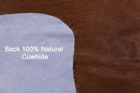 Thumbnail for Brown & White Natural Cowhide Rug - Large 6' 10