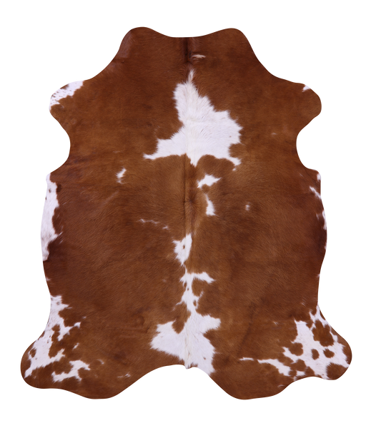 Brown & White Natural Cowhide Rug - Large 6' 10"H x 5' 11"W