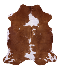 Thumbnail for Brown & White Natural Cowhide Rug - Large 6' 10