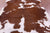 Brown & White Natural Cowhide Rug - Large 6' 5"H x 5' 10"W