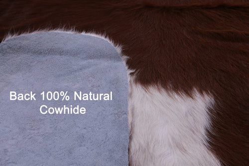 Brown & White Natural Cowhide Rug - Large 6' 5