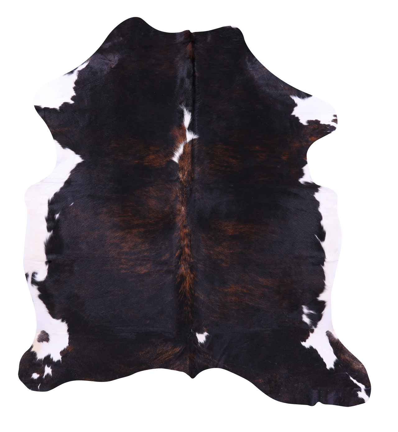 Tricolor Natural Cowhide Rug - Medium 6' 0"H x 5' 9"W