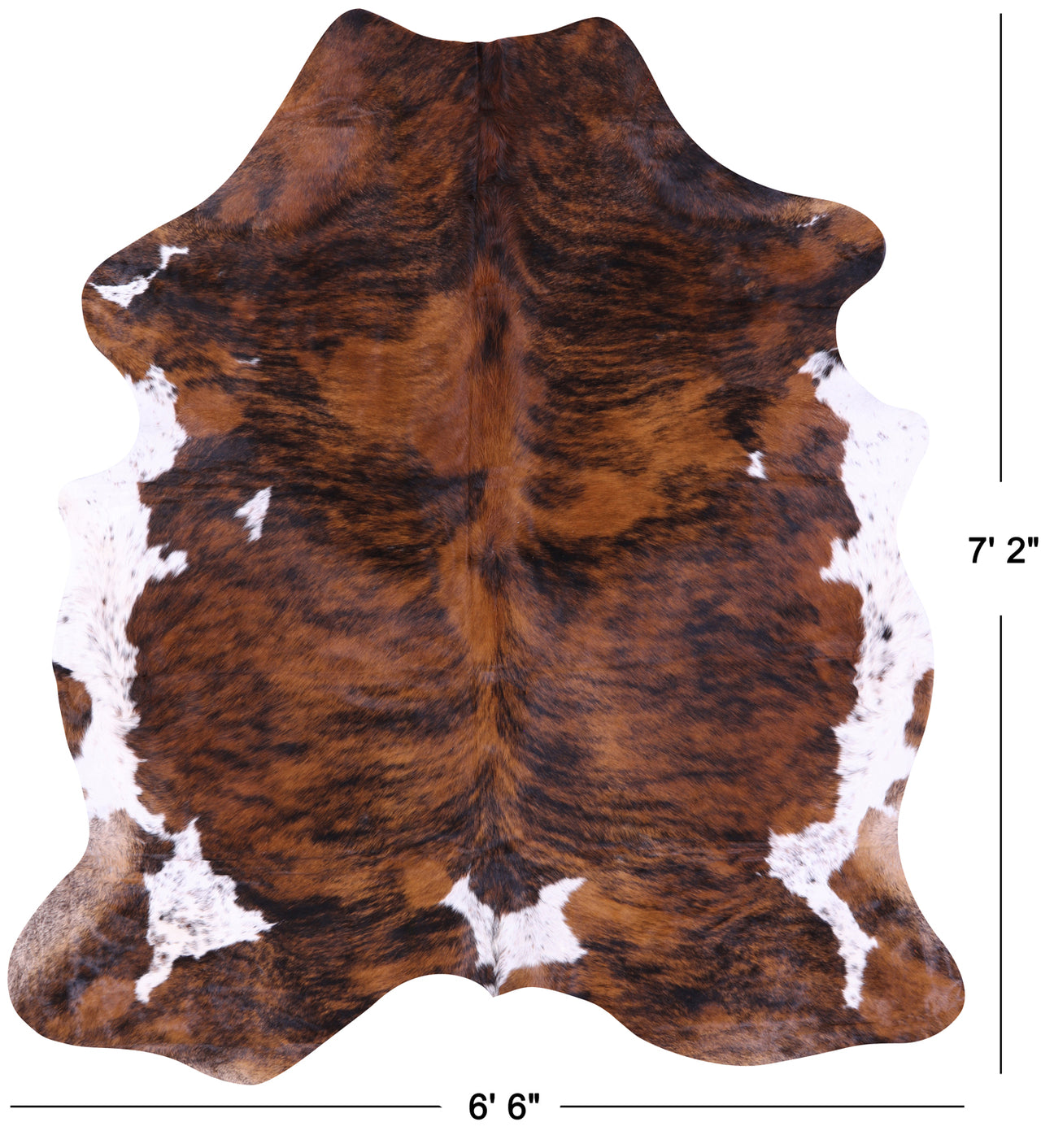 Brindle Natural Cowhide Rug - X-Large 7'2"H x 6'6"W