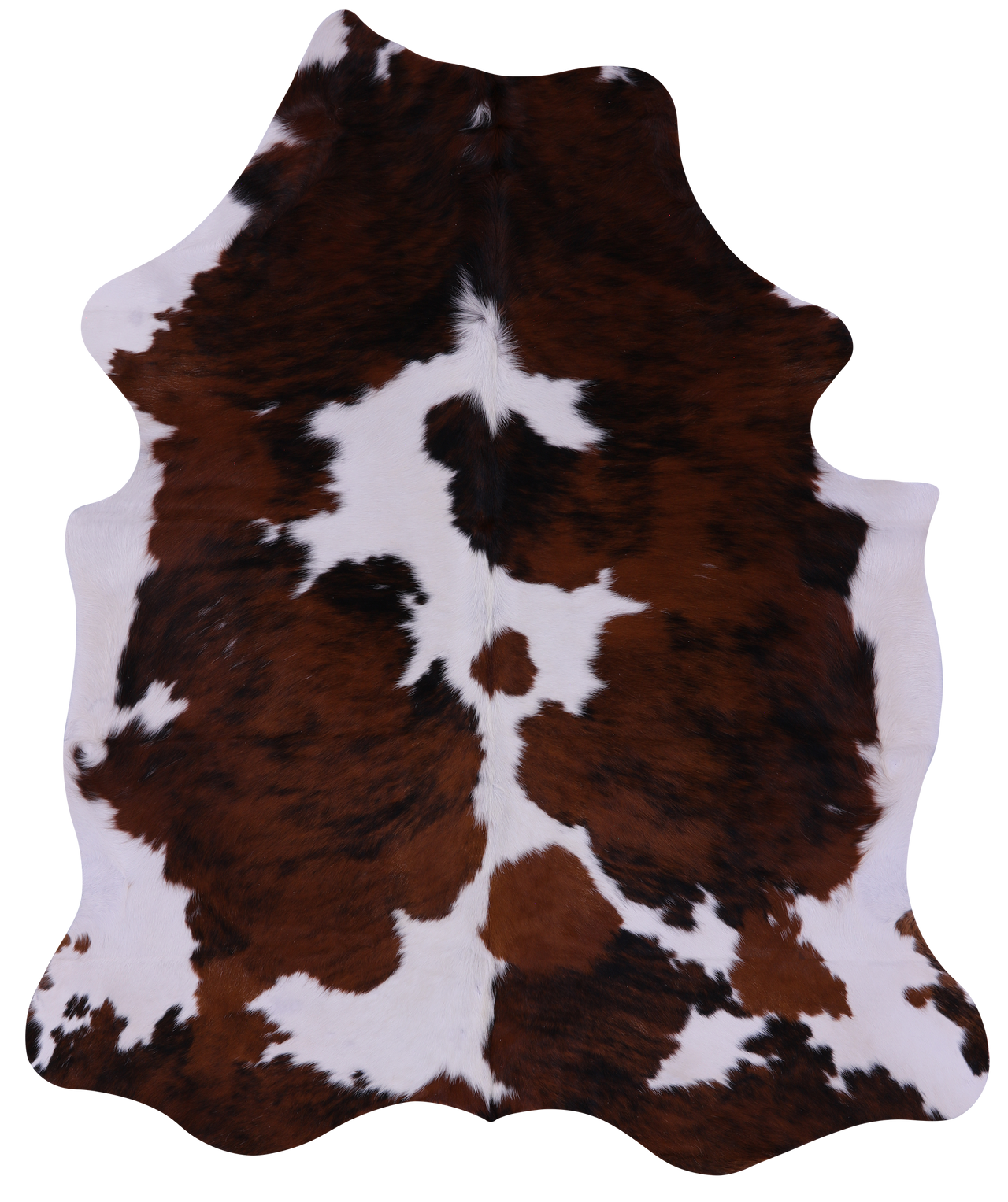 Tricolor Natural Cowhide Rug - Large 6'7"H x 5'5"W