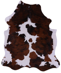 Thumbnail for Tricolor Natural Cowhide Rug - Large 6'7