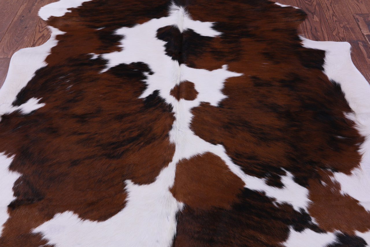 Tricolor Natural Cowhide Rug - Large 6'7"H x 5'5"W