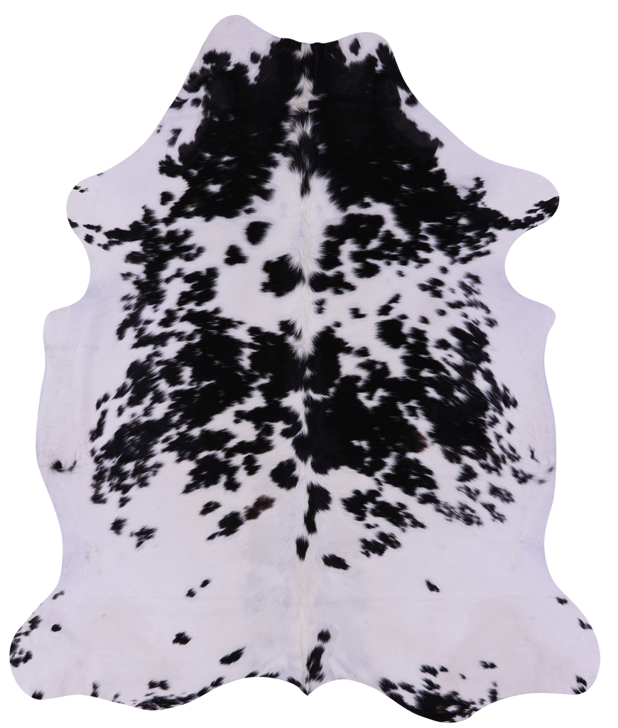 Black Salt & Pepper Natural Cowhide Rug - X-Large 7'0"H x 6'2"W