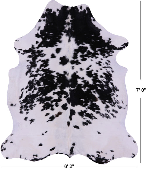 Black Salt & Pepper Natural Cowhide Rug - X-Large 7'0