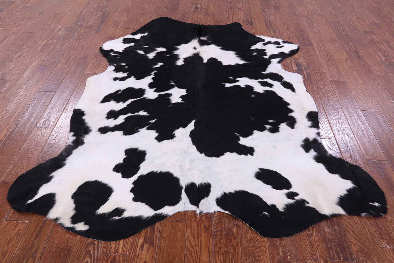 Black & White Natural Cowhide Rug - X-Large 7'2"H x 6'7"W