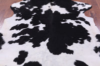 Thumbnail for Black & White Natural Cowhide Rug - X-Large 7'2