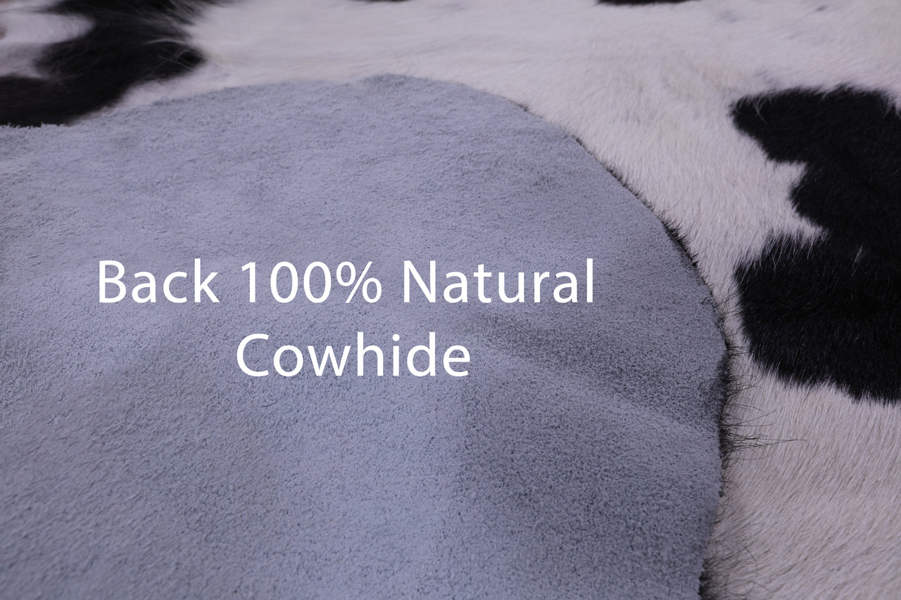 Black & White Natural Cowhide Rug - X-Large 7'2"H x 6'7"W