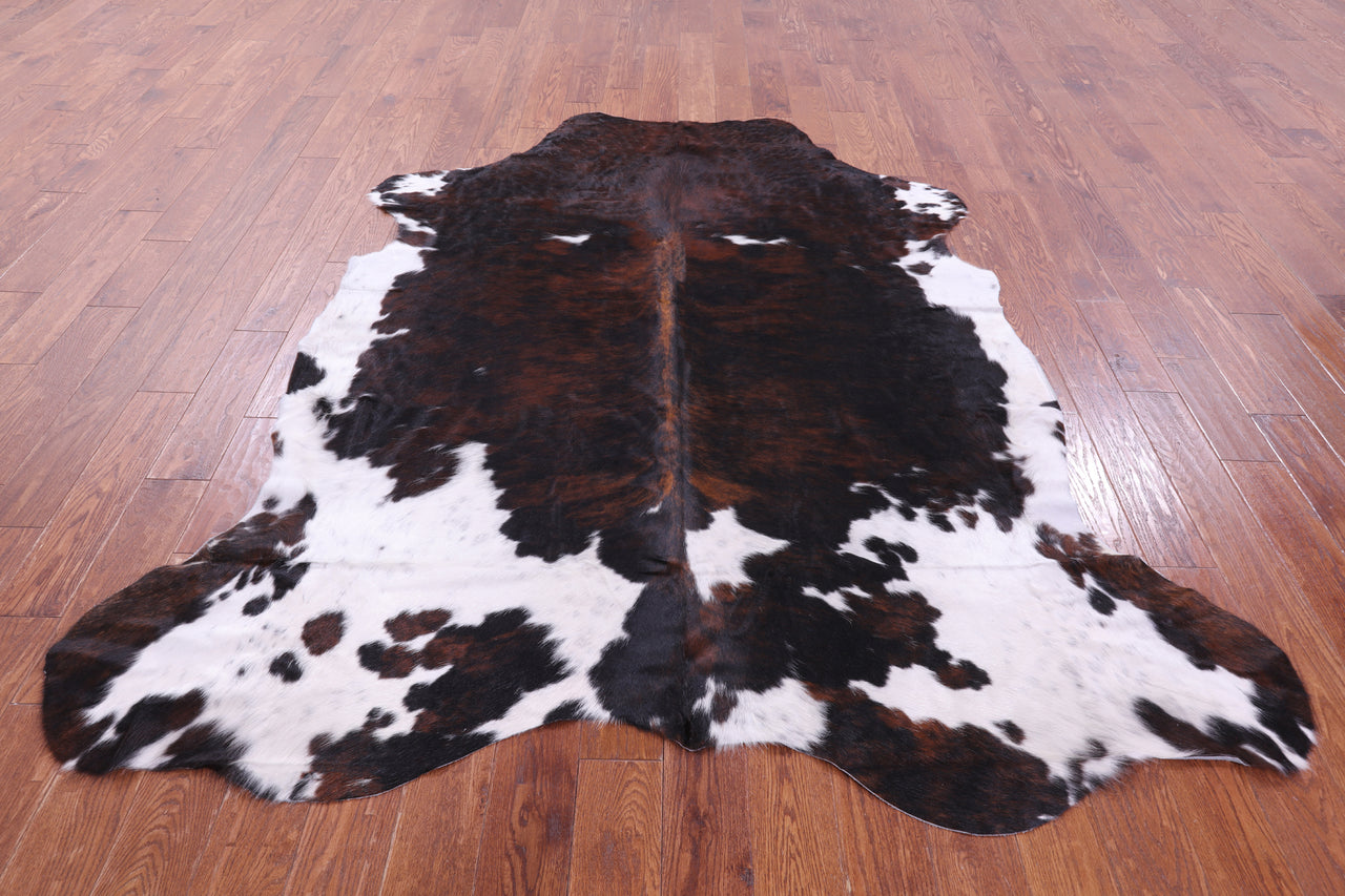 Tricolor Natural Cowhide Rug - XLarge 7' 6"H x 6' 9"W