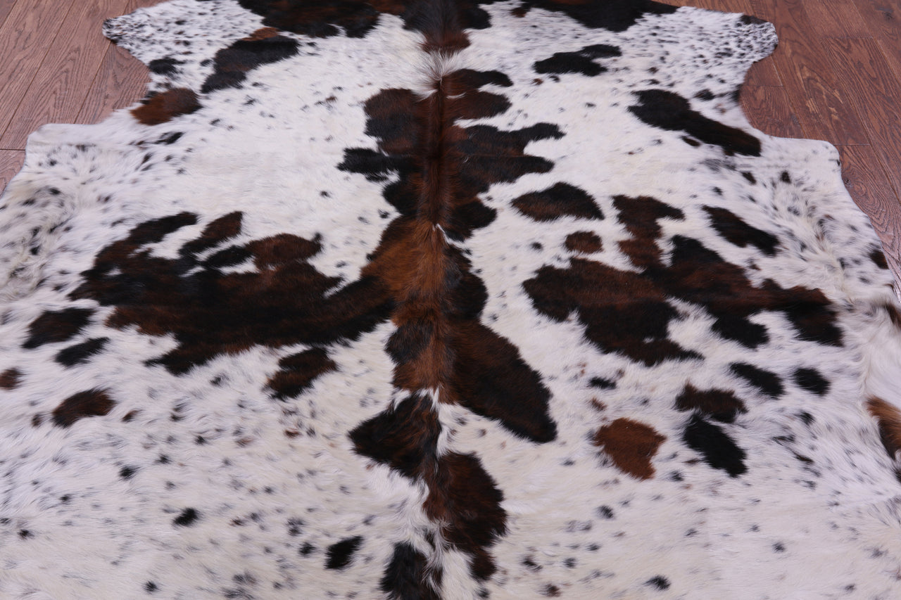 Salt & Pepper Natural Cowhide Rug - XLarge 7' 0"H x 6' 8"W