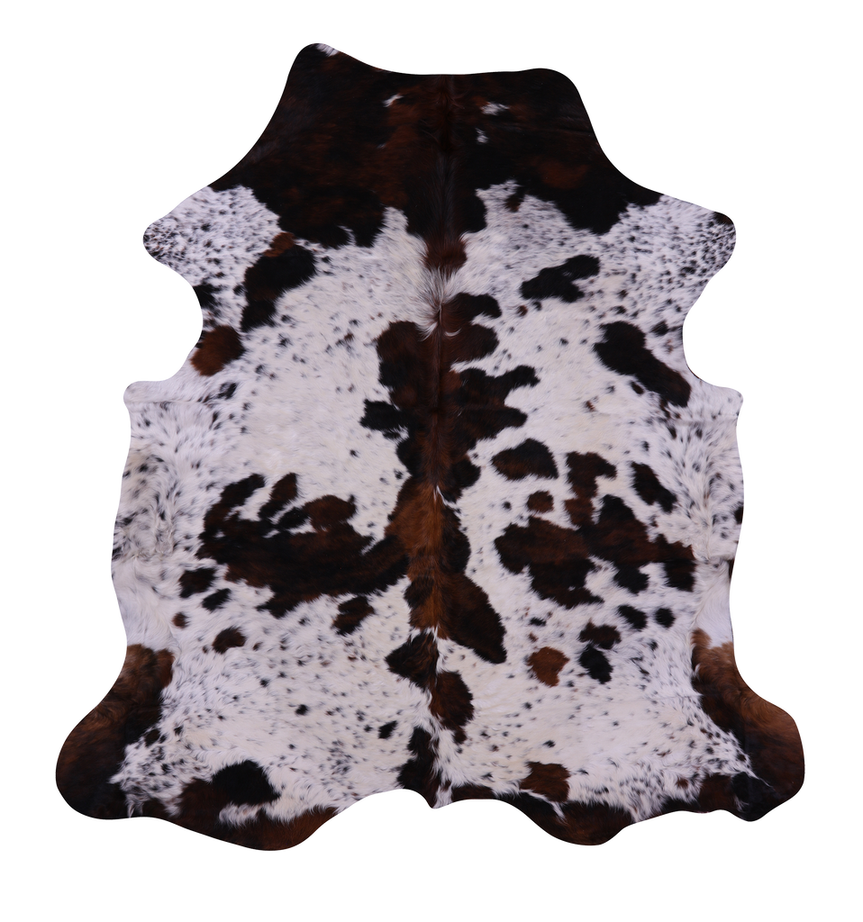 Salt & Pepper Natural Brown Cowhide Rug - X-Large 7' 0"H x 6' 8"W