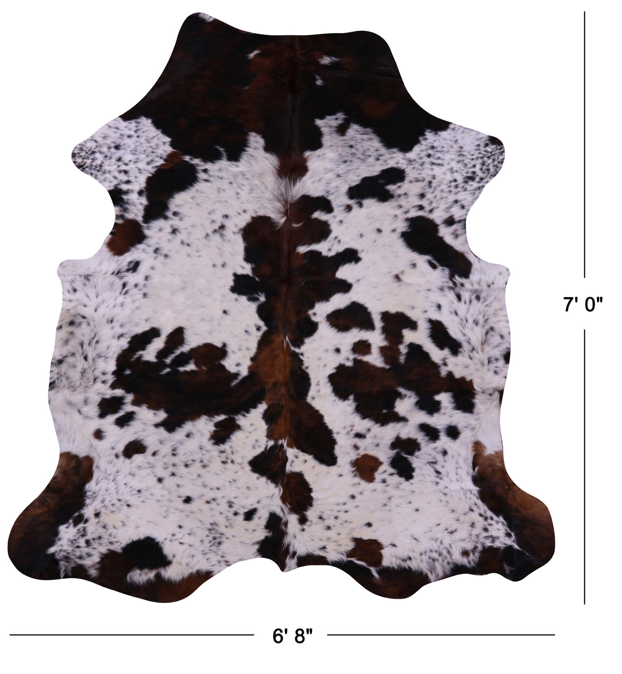 Salt & Pepper Natural Cowhide Rug - XLarge 7' 0"H x 6' 8"W