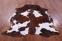 Thumbnail for Brown & White Natural Cowhide Rug - Large 6' 5