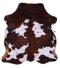 Thumbnail for Brown & White Natural Cowhide Rug - Large 6' 5