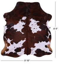 Thumbnail for Brown & White Natural Cowhide Rug - Large 6' 5