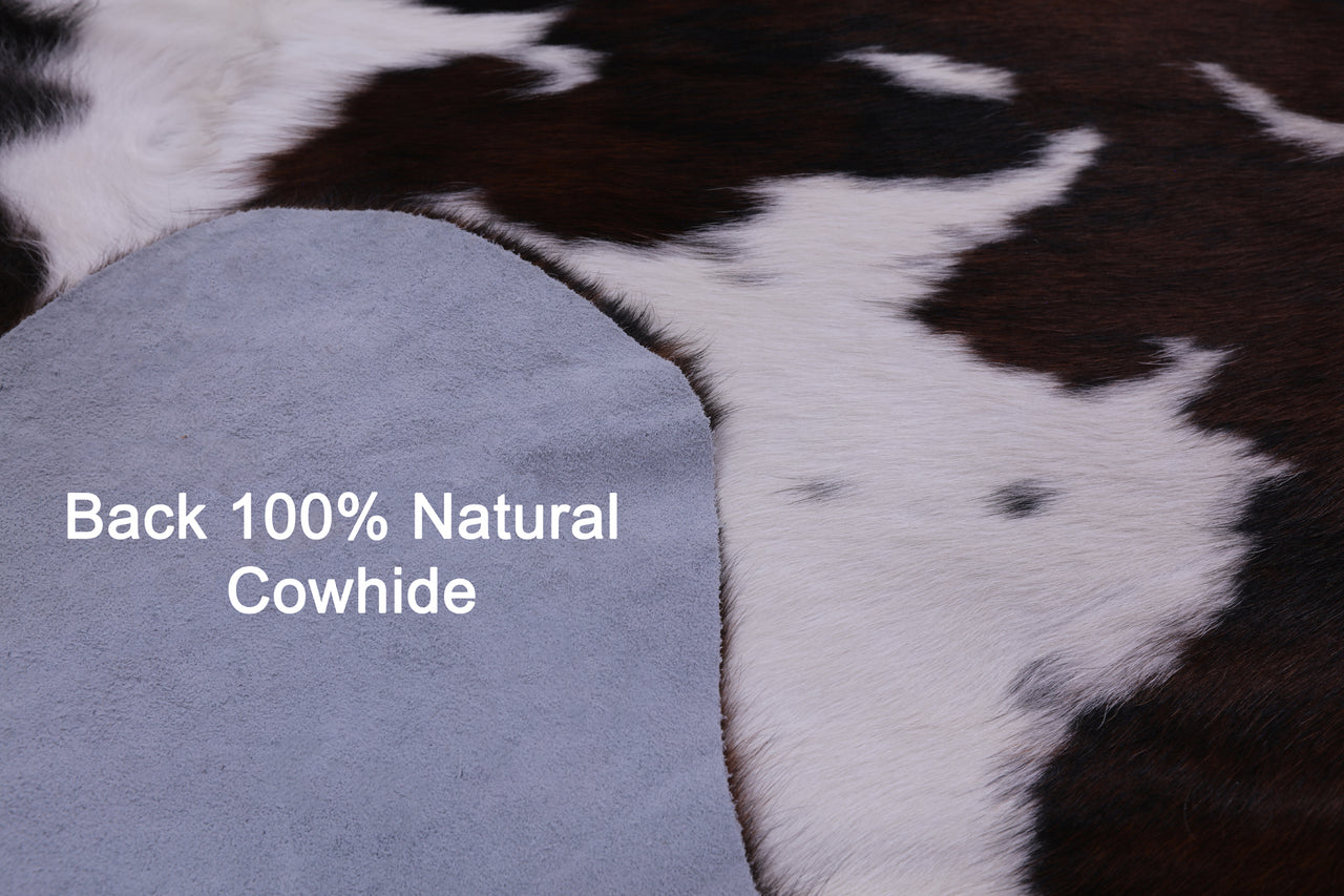 Tricolor Natural Cowhide Rug - Medium 6' 0"H x 6' 0"W