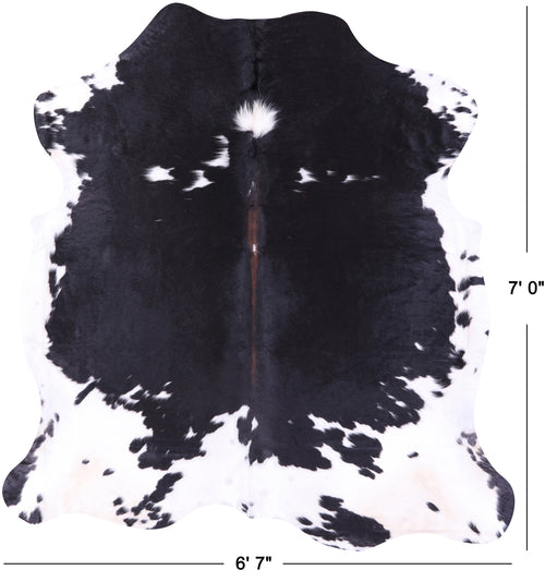 Black & White Natural Cowhide Rug - X-Large 7'0