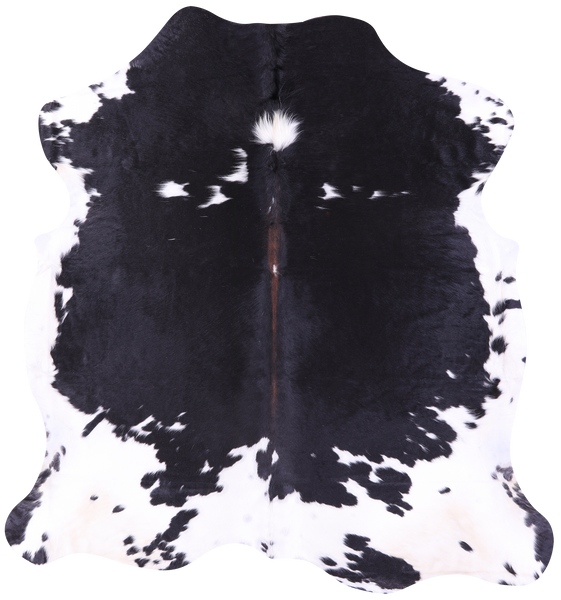 Black & White Natural Cowhide Rug - X-Large 7'0"H x 6'7"W