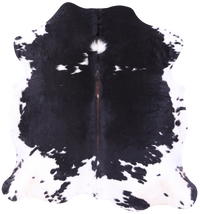 Thumbnail for Black & White Natural Cowhide Rug - X-Large 7'0