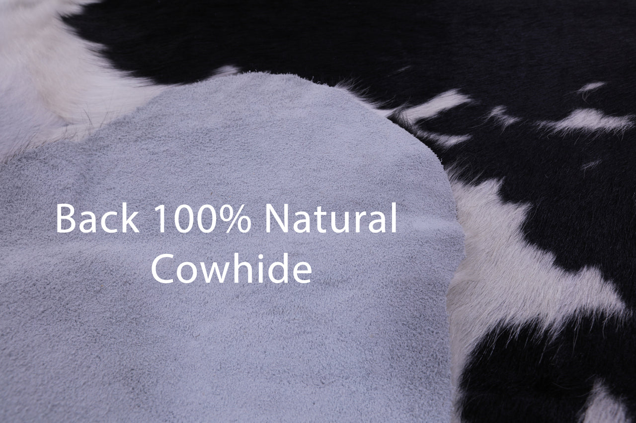 Black & White Natural Cowhide Rug - X-Large 7'0"H x 6'7"W