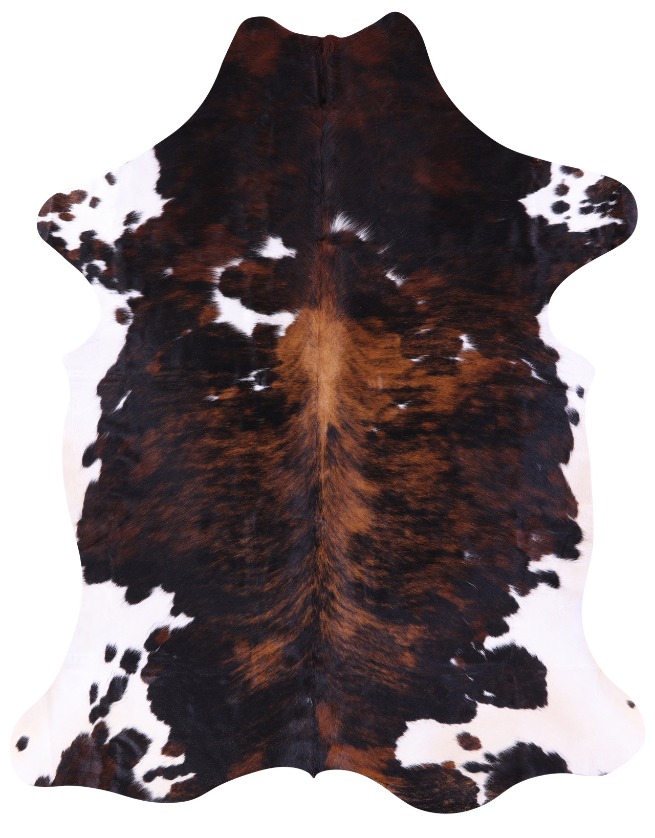 Tricolor Natural Cowhide Rug - X-Large 7'7"H x 6'1"W