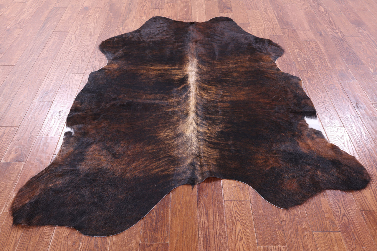 Brindle Natural Cowhide Rug - Large 6' 6"H x 5' 10"W