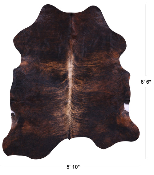 Dark Brindle Natural Cowhide Rug - Large 6' 6