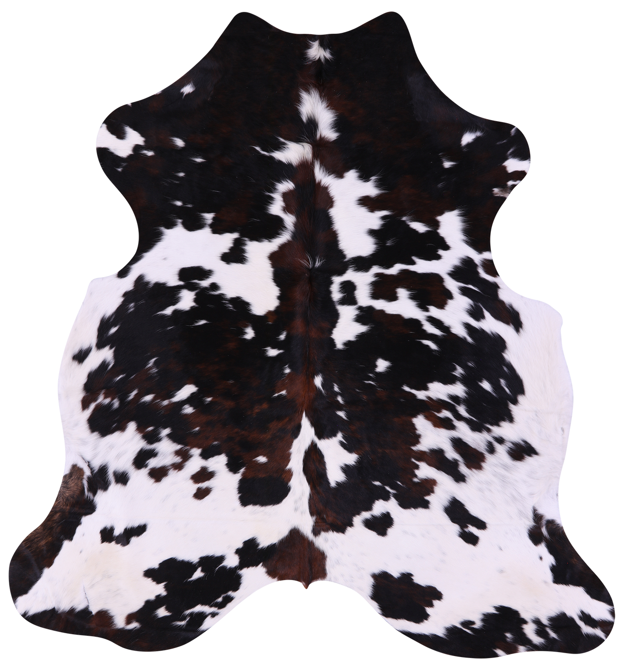 Tricolor Natural Cowhide Rug - Large 6'4"H x 5'10"W