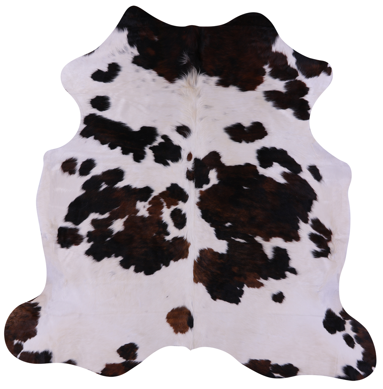 Tricolor Natural Cowhide Rug - Large 6'7"H x 6'6"W