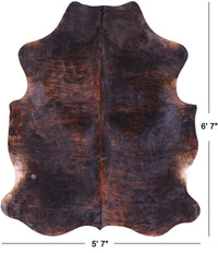 Thumbnail for Dark Brindle Natural Cowhide Rug - Large 6'7