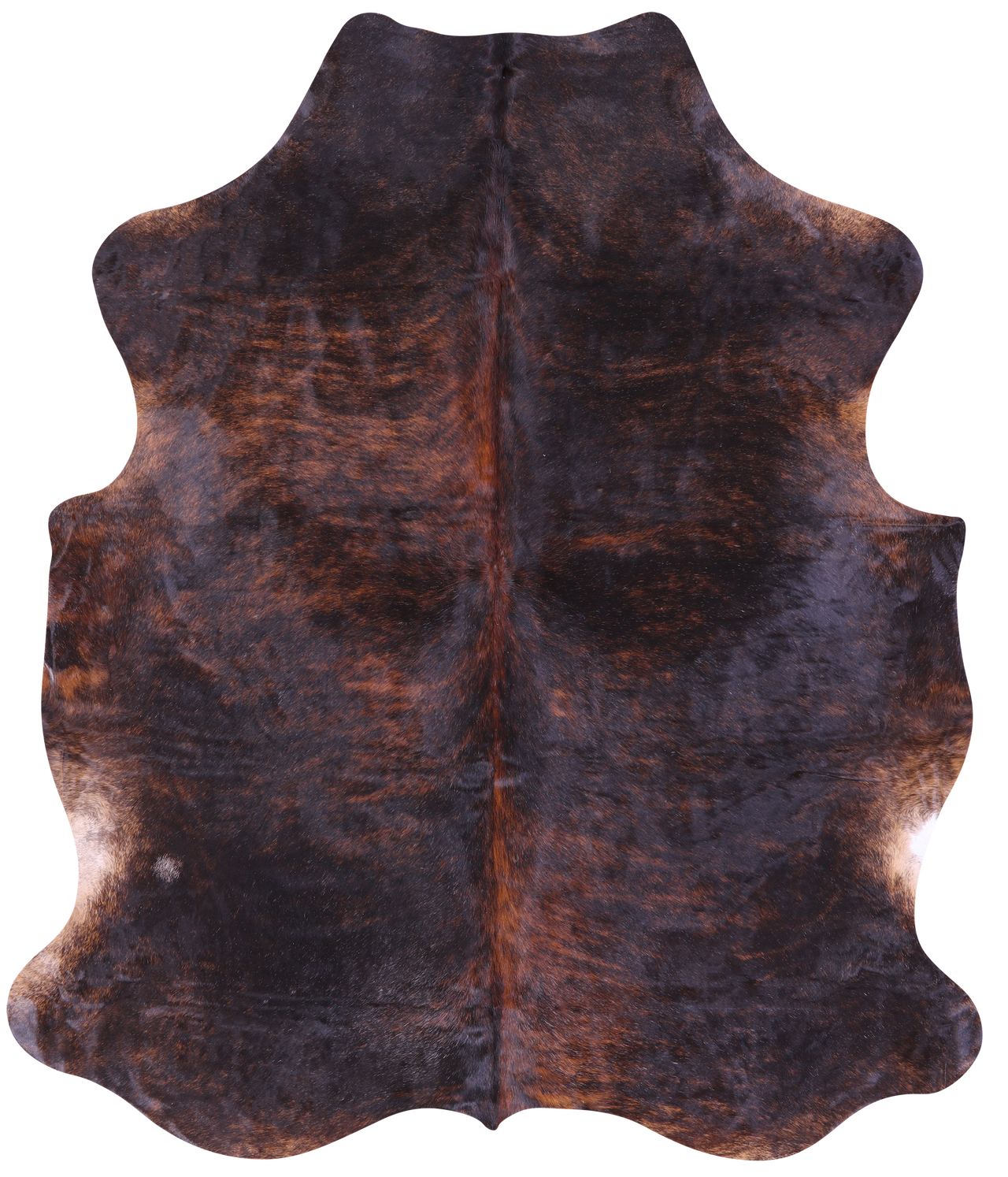 Dark Brindle Natural Cowhide Rug - Large 6'7"H x 5'7"W