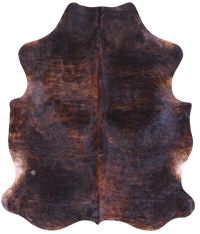 Thumbnail for Dark Brindle Natural Cowhide Rug - Large 6'7