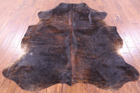 Thumbnail for Dark Brindle Natural Cowhide Rug - Large 6'7