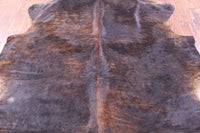 Thumbnail for Dark Brindle Natural Cowhide Rug - Large 6'7