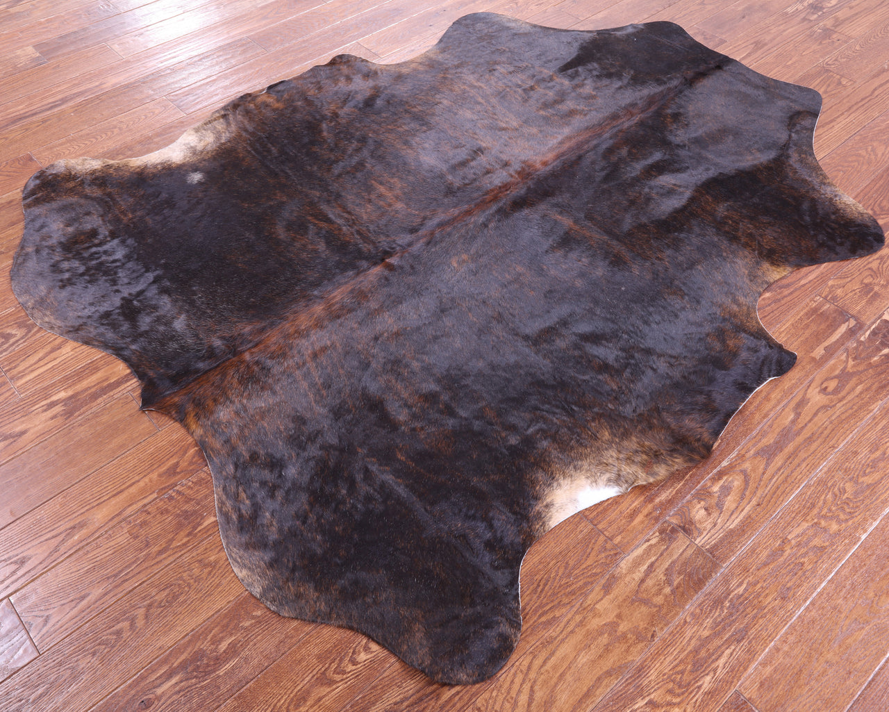 Dark Brindle Natural Cowhide Rug - Large 6'7"H x 5'7"W