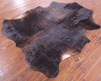 Thumbnail for Dark Brindle Natural Cowhide Rug - Large 6'7