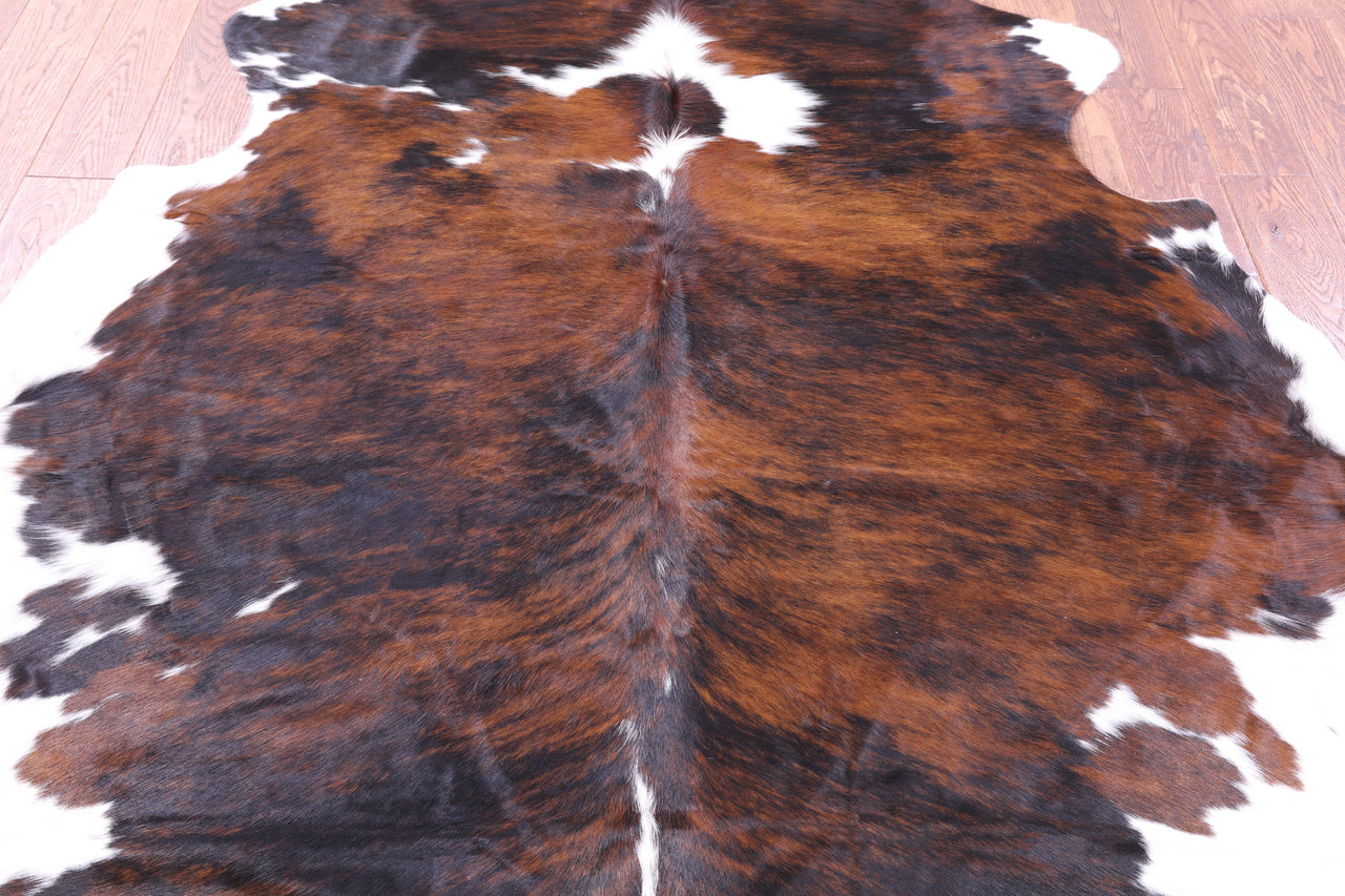 Tricolor Natural Cowhide Rug - XLarge 7' 0"H x 6' 3"W