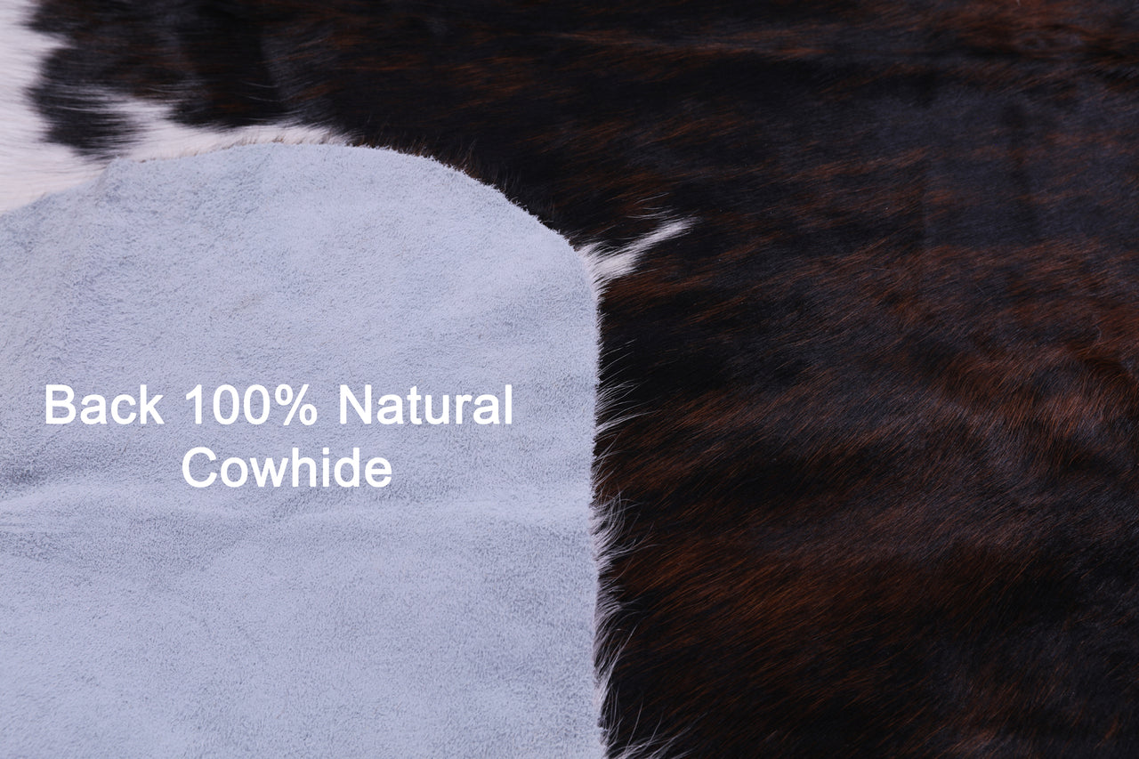 Tricolor Natural Cowhide Rug - XLarge 7' 0"H x 6' 3"W