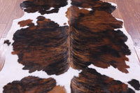 Thumbnail for Brindle Tricolor Natural Cowhide Rug - Large 6'4