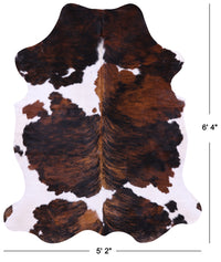 Thumbnail for Brindle Tricolor Natural Cowhide Rug - Large 6'4