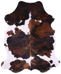 Thumbnail for Brindle Tricolor Natural Cowhide Rug - Large 6'4