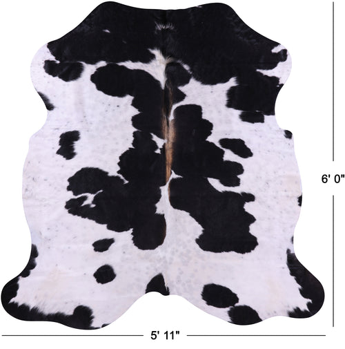Black & White Natural Cowhide Rug - Medium 6'0