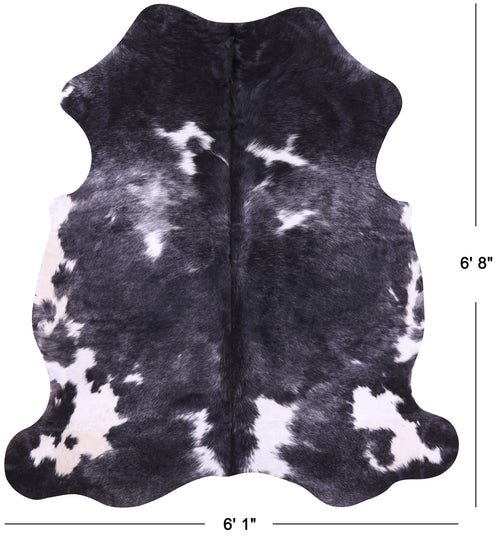 Black & White Natural Cowhide Rug - Large 6'8