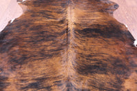 Thumbnail for Brindle Natural Cowhide Rug - Medium 6'1